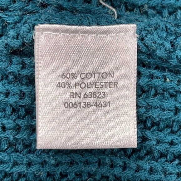 LARGE CHRISTOPHER AND BANKS SWEATER LONG SLEEVE YELLOW GREEN COTTON BLEND - Picture 11 of 12